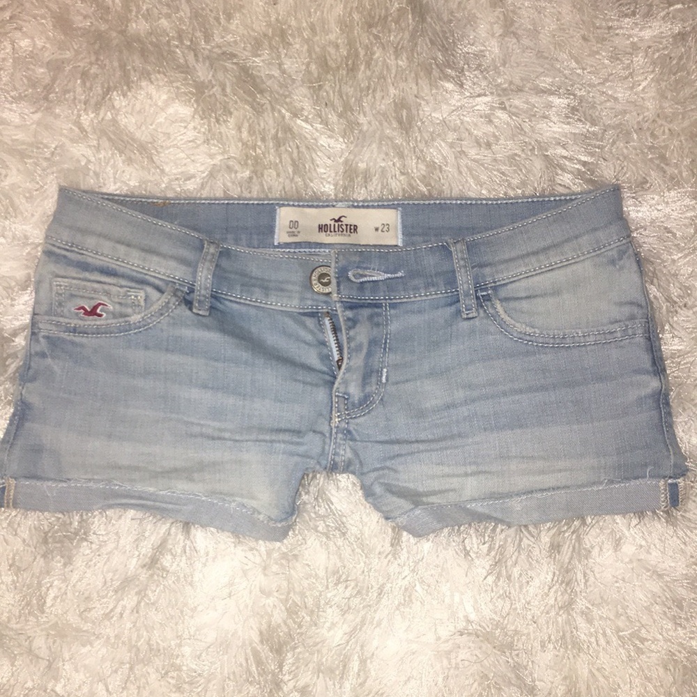 light wash jean hollister shorts